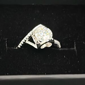 D Luxury 925 Sterling Silver 2ctw Moissanite Ring Size 9 Hidden Heart Design New